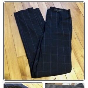 Rag & bone Simone mid rise window pane plaid skinny pants navy blue